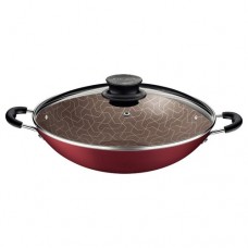 Olla wok con tapa de vidrio 36cm Paris T. Bordo x Un.