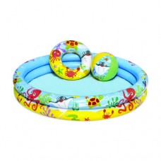 Piscina inflable infantil 137Lts.+ Pelota y Flot. Anillo Bestway