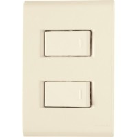 Placa + 2 Interrup. Simples Separados 10A Beige LIZ xUn.