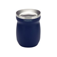 Guampa p/mate o terere Ac. inox 240ml Azul xUn.