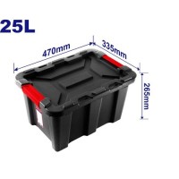 Caja plastica Organizadora 25L (47x34x27cm) Negra. Emtop